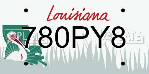 780PY8 Louisiana License Plate