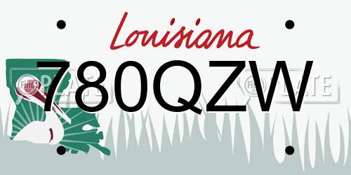 780QZW Louisiana License Plate