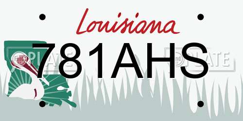 781AHS Louisiana License Plate