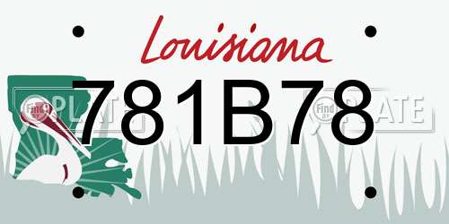 781B78 Louisiana License Plate