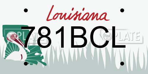 781BCL Louisiana License Plate