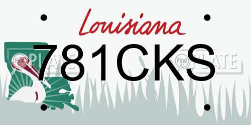 781CKS Louisiana License Plate
