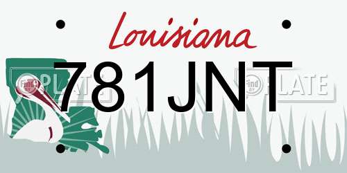 781JNT Louisiana License Plate