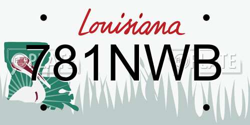 781NWB Louisiana License Plate