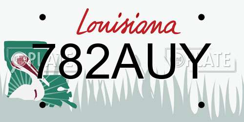 782AUY Louisiana License Plate