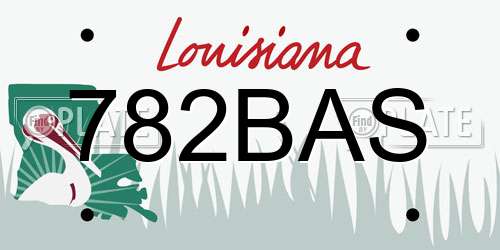 782BAS Louisiana License Plate