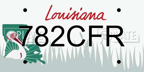 782CFR Louisiana License Plate