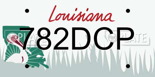 782DCP Louisiana License Plate