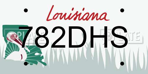 782DHS Louisiana License Plate