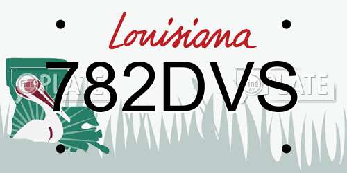 782DVS Louisiana License Plate