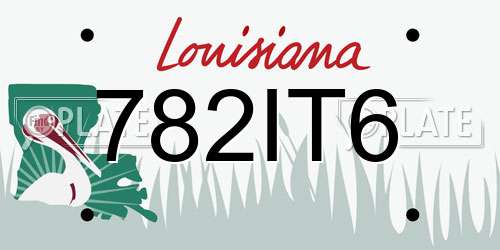 782IT6 Louisiana License Plate