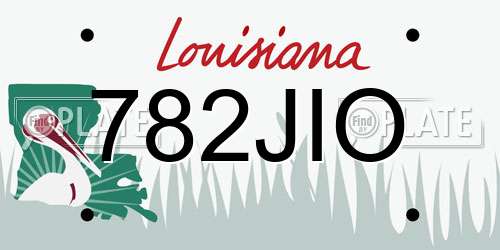 782JIO Louisiana License Plate