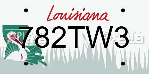 782TW3 Louisiana License Plate