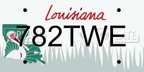 782TWE Louisiana License Plate