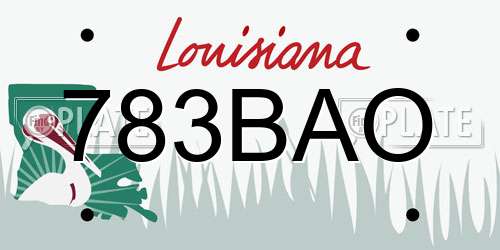 783BAO Louisiana License Plate
