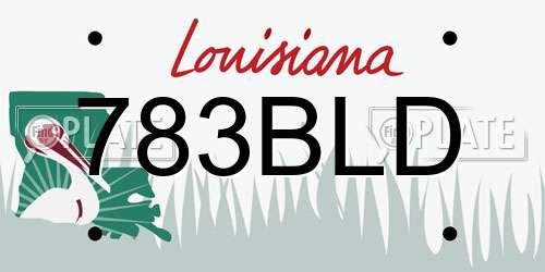 783BLD Louisiana License Plate