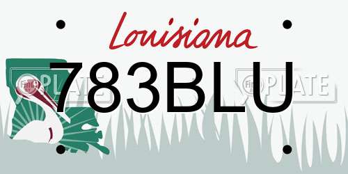 783BLU Louisiana License Plate