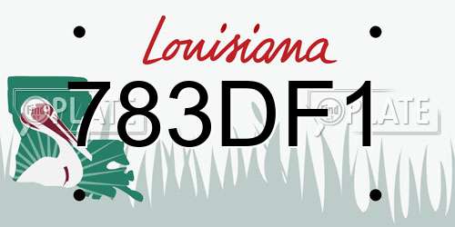 783DF1 Louisiana License Plate