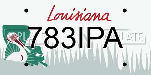 783IPA Louisiana License Plate
