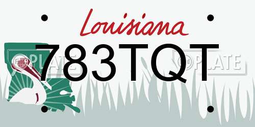 783TQT Louisiana License Plate