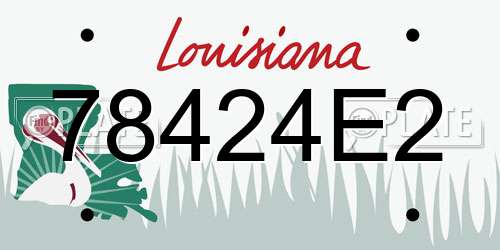 78424E2 Louisiana License Plate