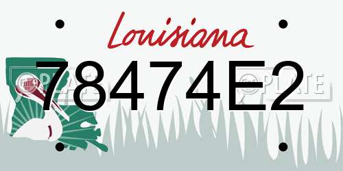 78474E2 Louisiana License Plate