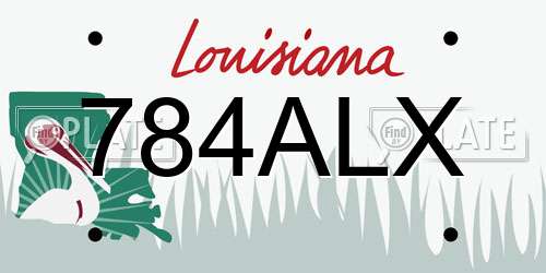784ALX Louisiana License Plate