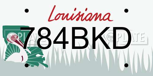 784BKD Louisiana License Plate