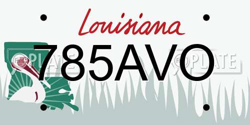 785AVO Louisiana License Plate