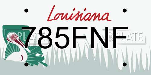 785FNF Louisiana License Plate
