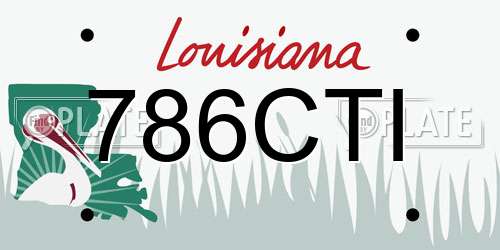 786CTI Louisiana License Plate