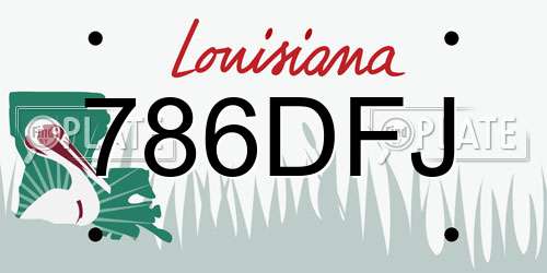 786DFJ Louisiana License Plate