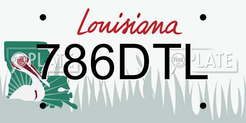 786DTL Louisiana License Plate