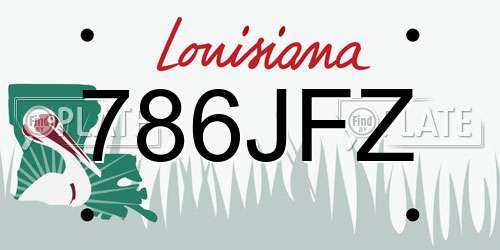 786JFZ Louisiana License Plate