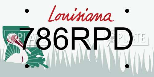 786RPD Louisiana License Plate