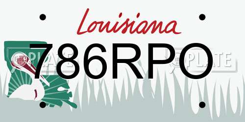 786RPO Louisiana License Plate