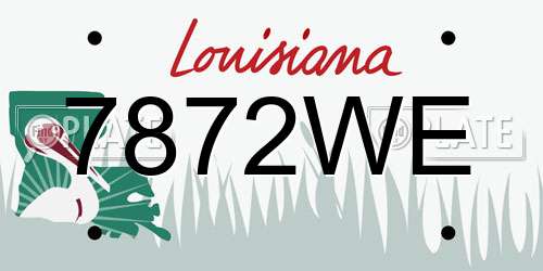 7872WE Louisiana License Plate