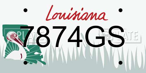 7874GS Louisiana License Plate