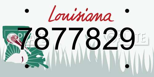 7877829 Louisiana License Plate
