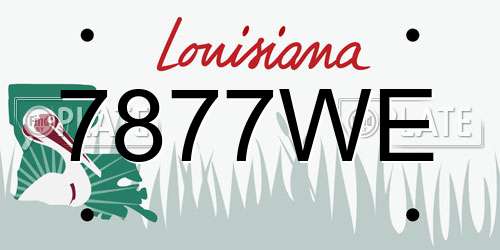 7877WE Louisiana License Plate
