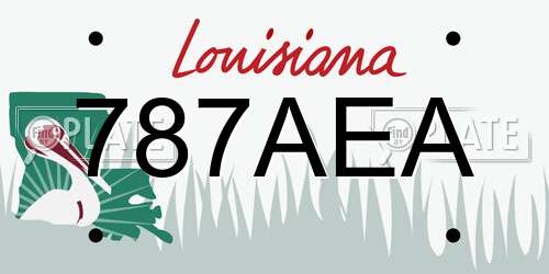 787AEA Louisiana License Plate