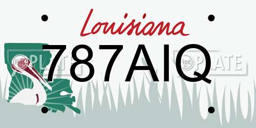 787AIQ Louisiana License Plate