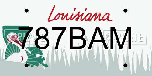 787BAM Louisiana License Plate