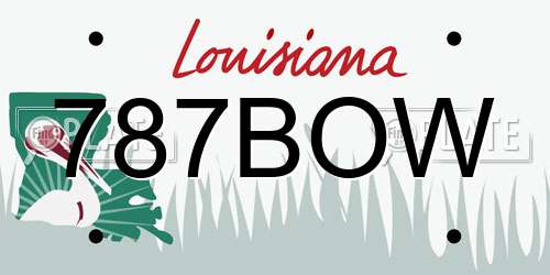 787BOW Louisiana License Plate