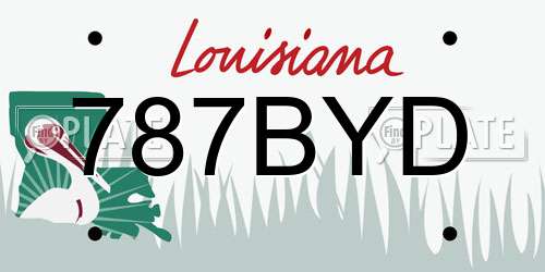 787BYD Louisiana License Plate