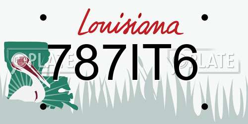787IT6 Louisiana License Plate