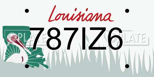 787IZ6 Louisiana License Plate