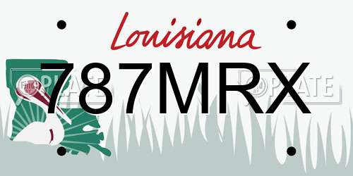787MRX Louisiana License Plate
