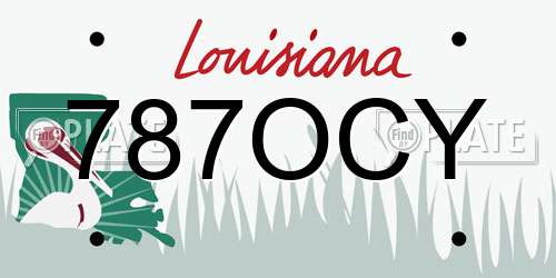 787OCY Louisiana License Plate