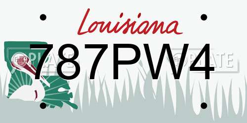 787PW4 Louisiana License Plate